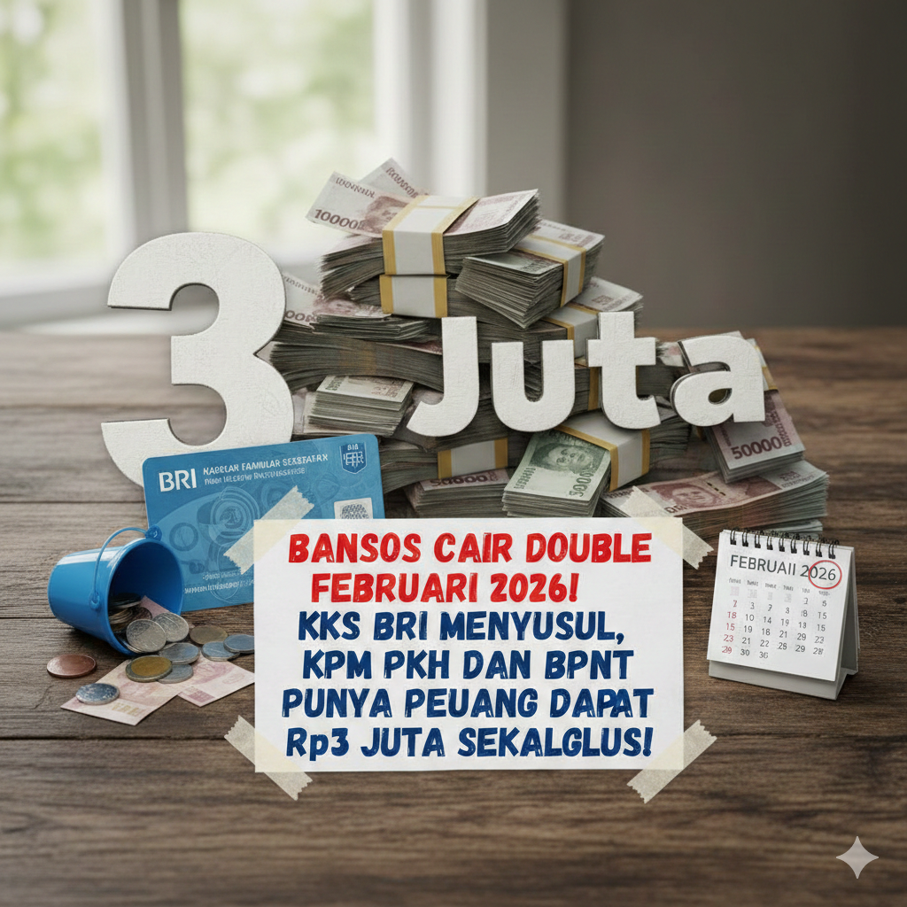 Bansos Cair Double Februari 2026! KKS BRI Menyusul, KPM PKH dan BPNT Punya Peluang Dapat Rp3 Juta Sekaligus