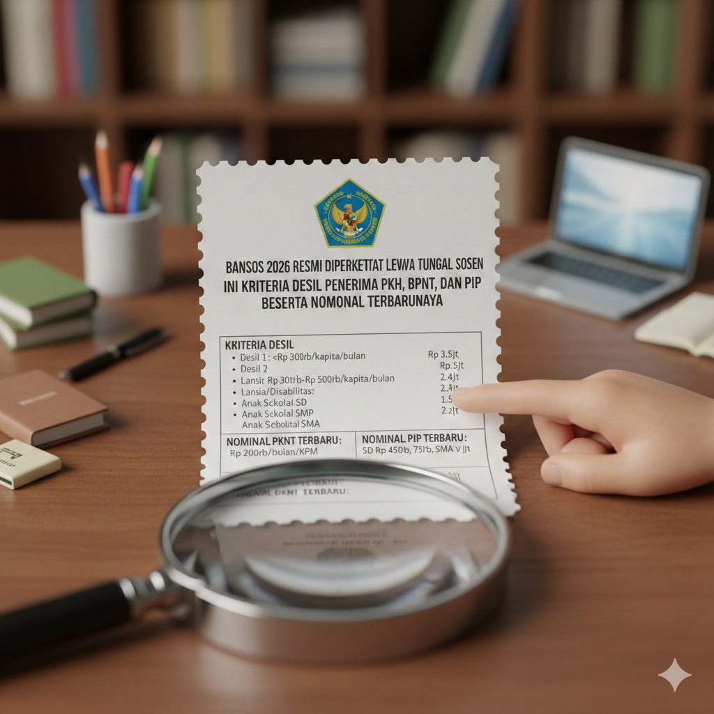 Bansos 2026 Resmi Diperketat Lewat Data Tunggal Sosen, Ini Kriteria Desil Penerima PKH, BPNT, dan PIP Beserta Nominal Terbarunya