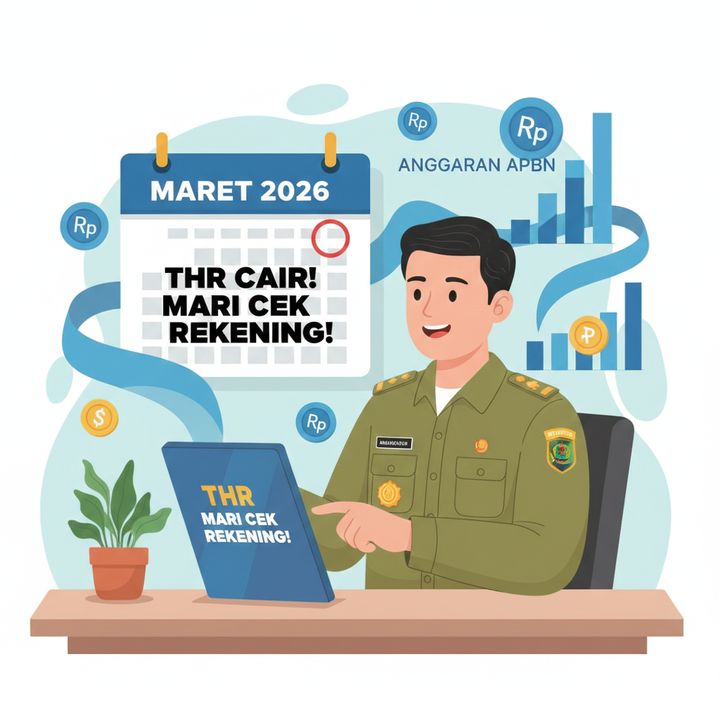Pemerintah mengalokasikan Rp55 triliun dalam APBN 2026 untuk THR PNS PPPK 2026. Pencairan diperkirakan berlangsung 11&ndash;15 Maret menjelang Idul Fitri.