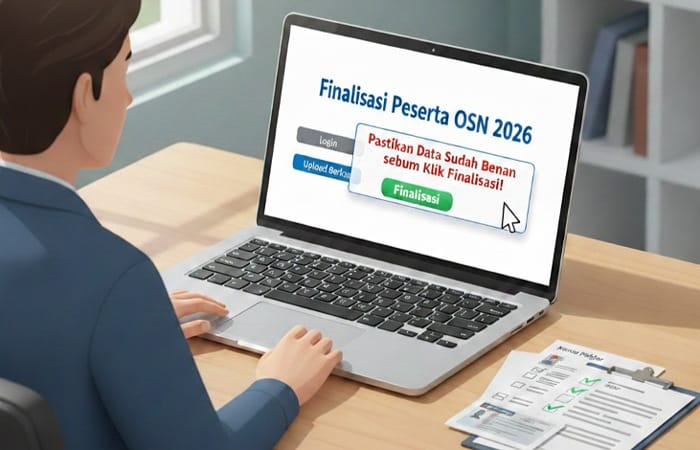 Cara finalisasi peserta OSN 2026 yang benar, panduan lengkap login, upload berkas hingga klik finalisasi tanpa salah.