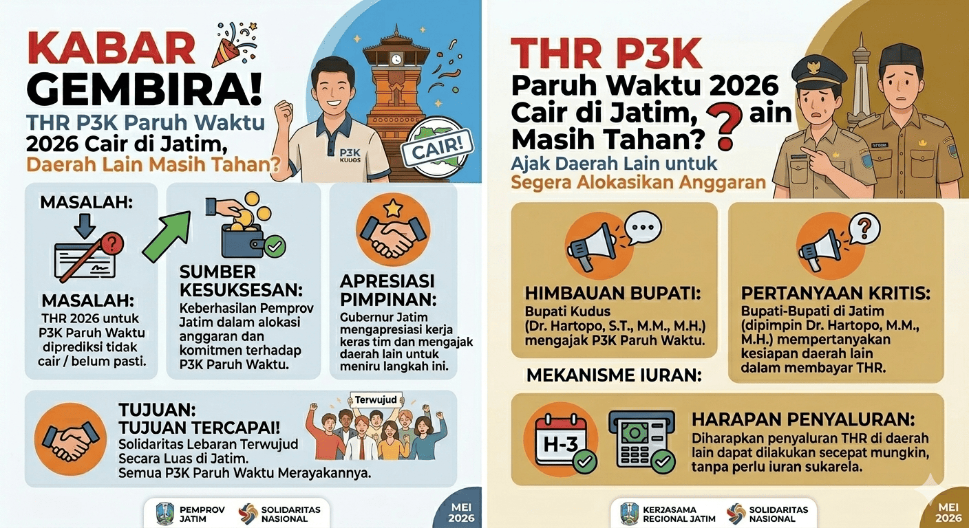 Kabar Gembira! THR P3K Paruh Waktu 2026 Cair di Jatim, Daerah Lain Masih Tahan?