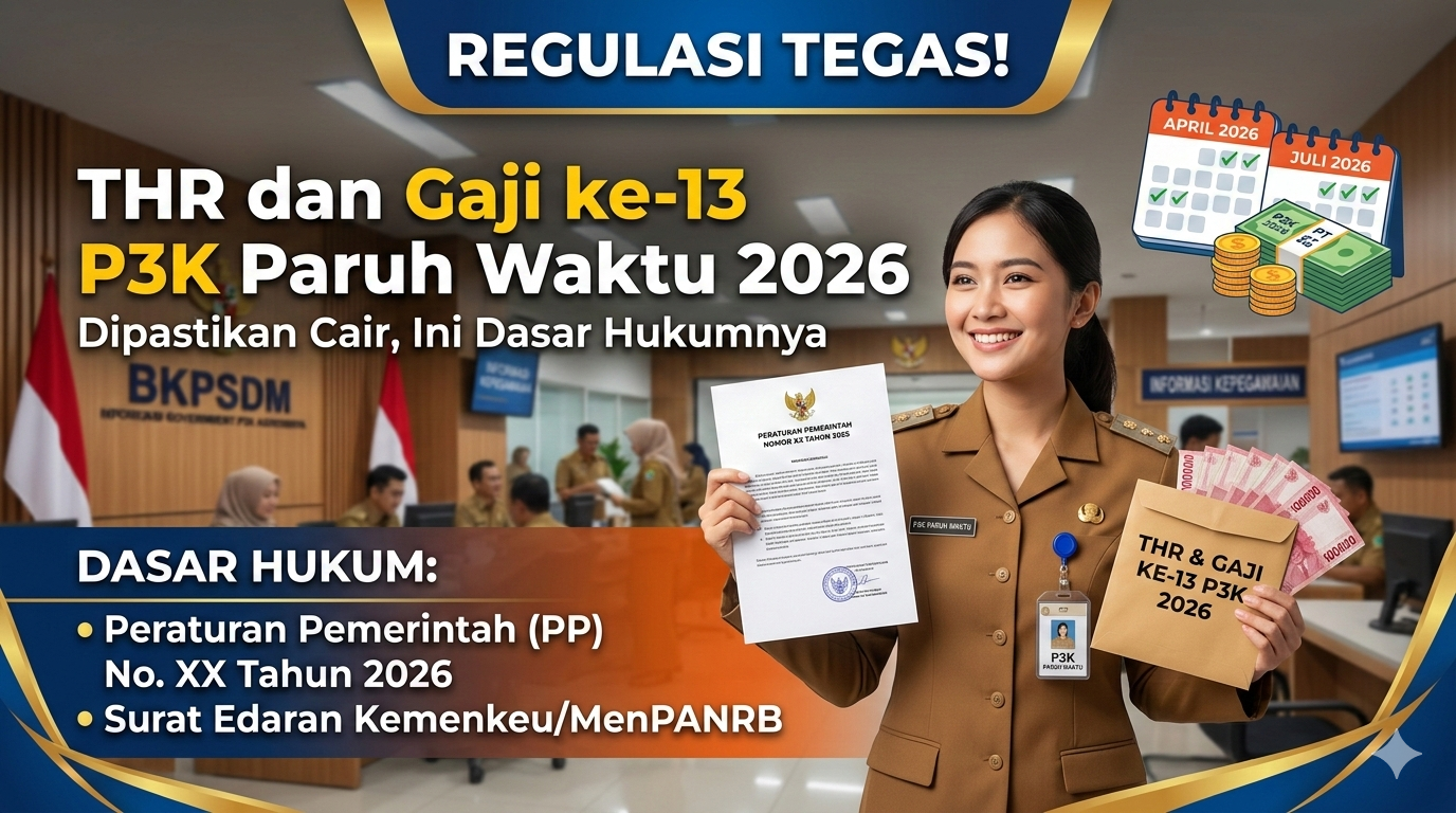 Regulasi Tegas! THR dan Gaji ke-13 P3K Paruh Waktu 2026 Dipastikan Cair, Ini Dasar Hukumnya  