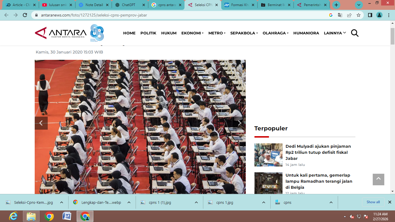Calon ASN lulusan SMA/SMK memiliki peluang besar mengikuti seleksi CPNS. Banyak kementerian dan lembaga membuka formasi.  (Sumber: Antara News)