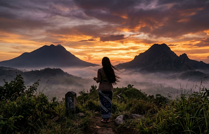 Legenda Roro Kembang Sore di Tulungagung kisahkan tragedi cinta Gunung Bolo dan Gunung Budek yang penuh kutukan.