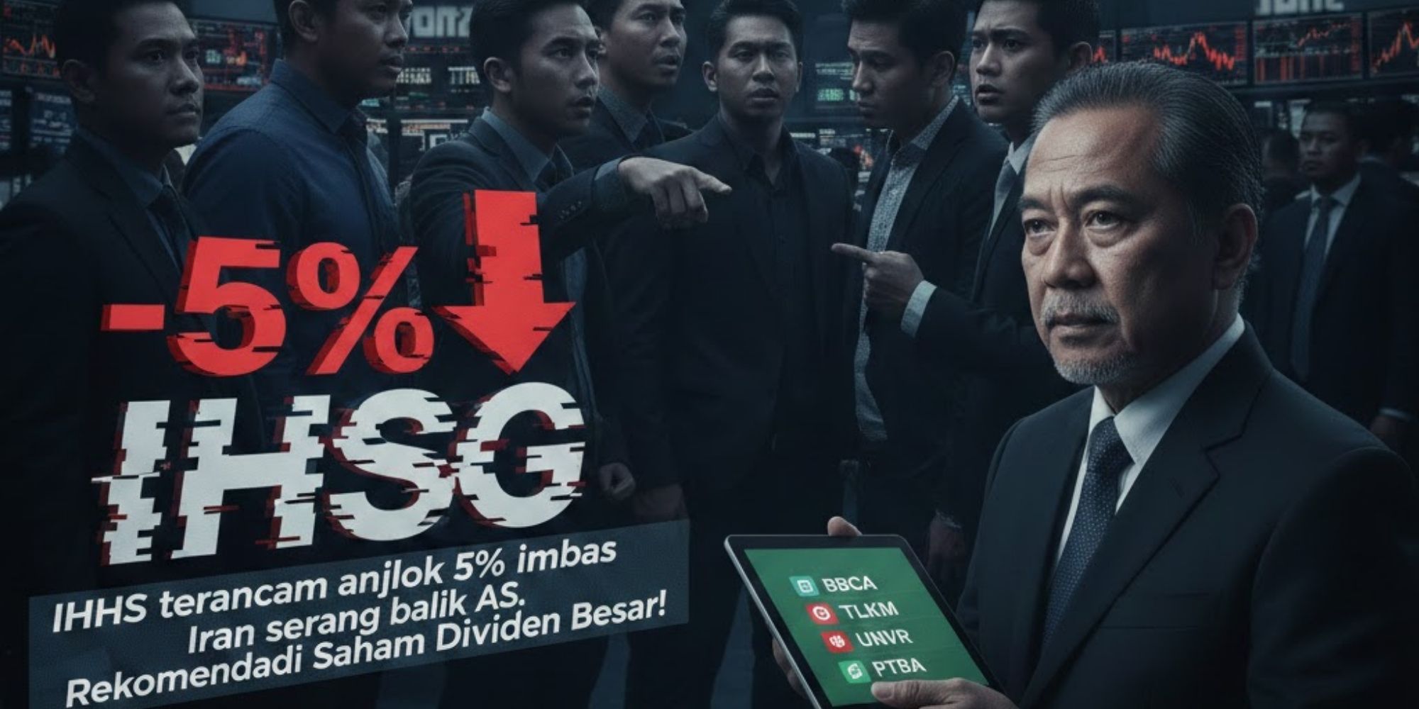 IHSG terancam anjlok 5 persen imbas Iran serang balik AS. Simak rekomendasi saham dividen besar saat market crash!
