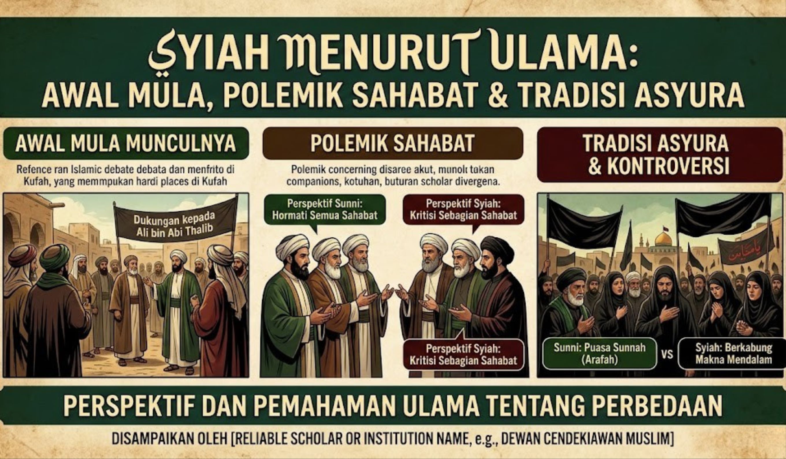 Syiah menurut ulama dibahas dari sejarah Saqifah, polemik sahabat hingga tradisi Asyura. Simak penjelasan lengkapnya.