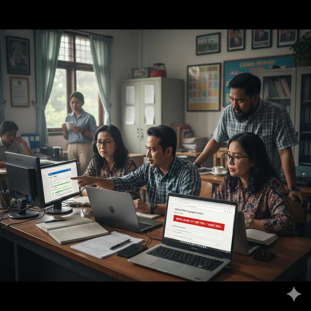 Menjelang cut off 15 Maret 2026, guru dan operator sekolah mengecek validasi Info GTK untuk memastikan TPG Maret 2026 lancar, sementara THR 2026 masih menunggu pengumuman resmi pemerintah.
