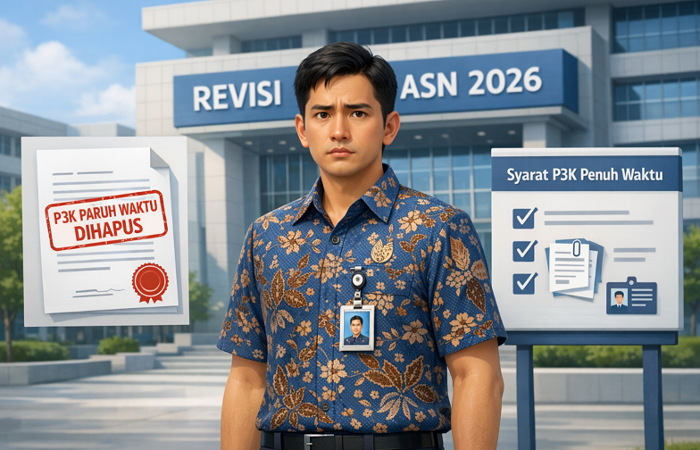 Revisi UU ASN 2026 resmi hapus P3K paruh waktu. Ini Nasib dan Syarat Berat Jadi P3K Penuh Waktu. Seleksi ASN