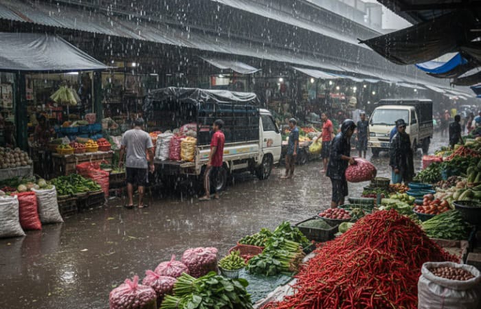 Harga sayuran Pasar Induk Kramat Jati hari ini mencatat rawit merah ori tembus Rp90 ribu per kilogram, sementara bawang merah dan kentang relatif stabil.