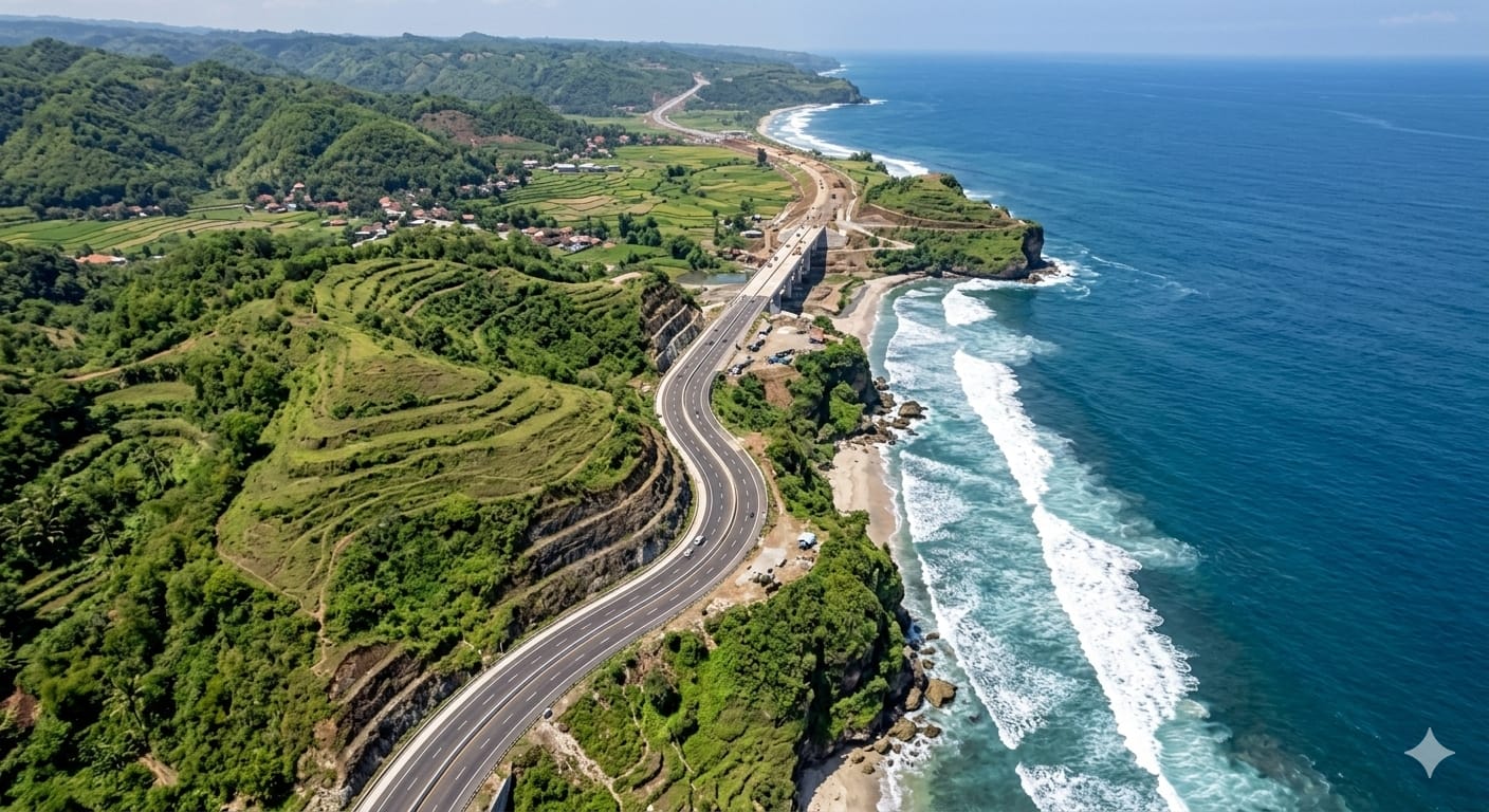 Pansela Malang hampir rampung 58 km, tapi sambungan 45 km ke Lumajang masih mandek. Tol Malang Kepanjen ditargetkan 2027.