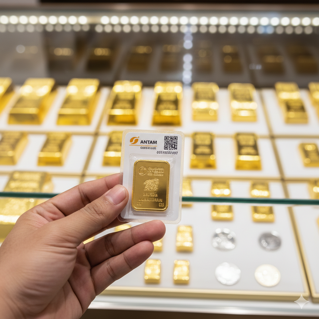 Harga emas Antam melonjak Rp50.000 per gram ke level Rp3.135.000. Kenaikan dipicu ketegangan global dan pelemahan rupiah yang mendorong minat investasi emas.