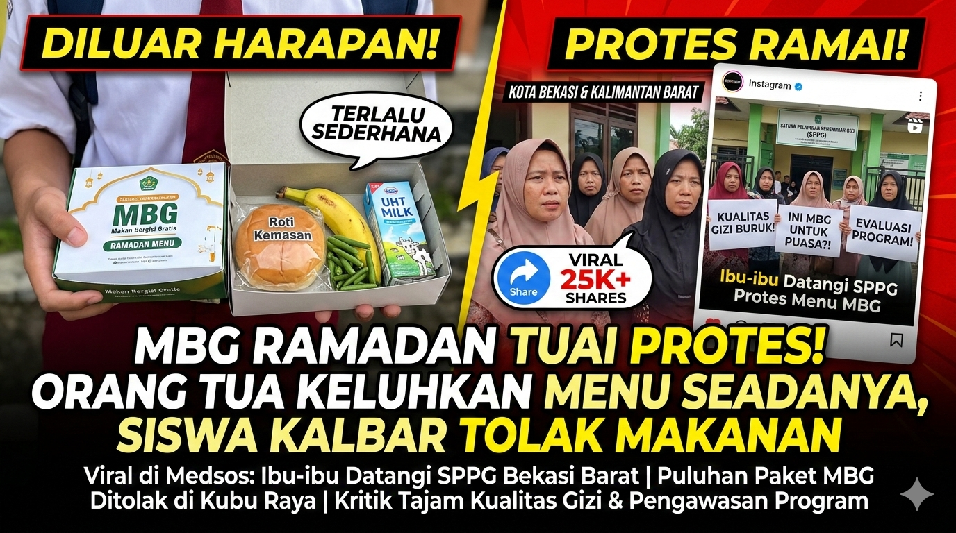 Menu makan bergizi gratis saat Ramadan disorot. Warga dan siswa komplain karena paket MBG dinilai terlalu minimalis.