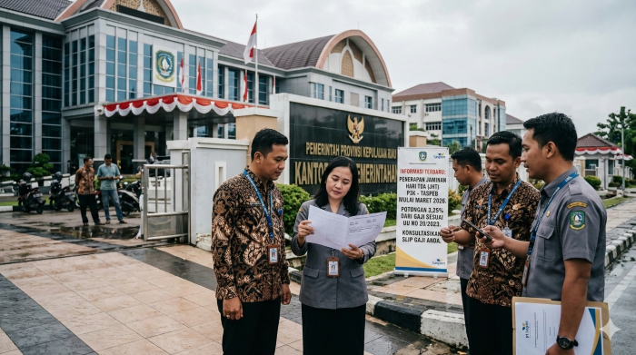 Gaji P3K mulai dipotong 3,25 persen per Maret 2026 untuk iuran JHT Taspen. (Ilustrasi: Gemini)