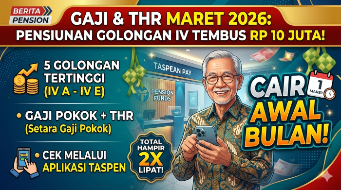 5 golongan pensiunan PNS dengan gaji tertinggi Maret 2026 bisa tembus Rp10 juta. (Ilustrasi: Gemini)