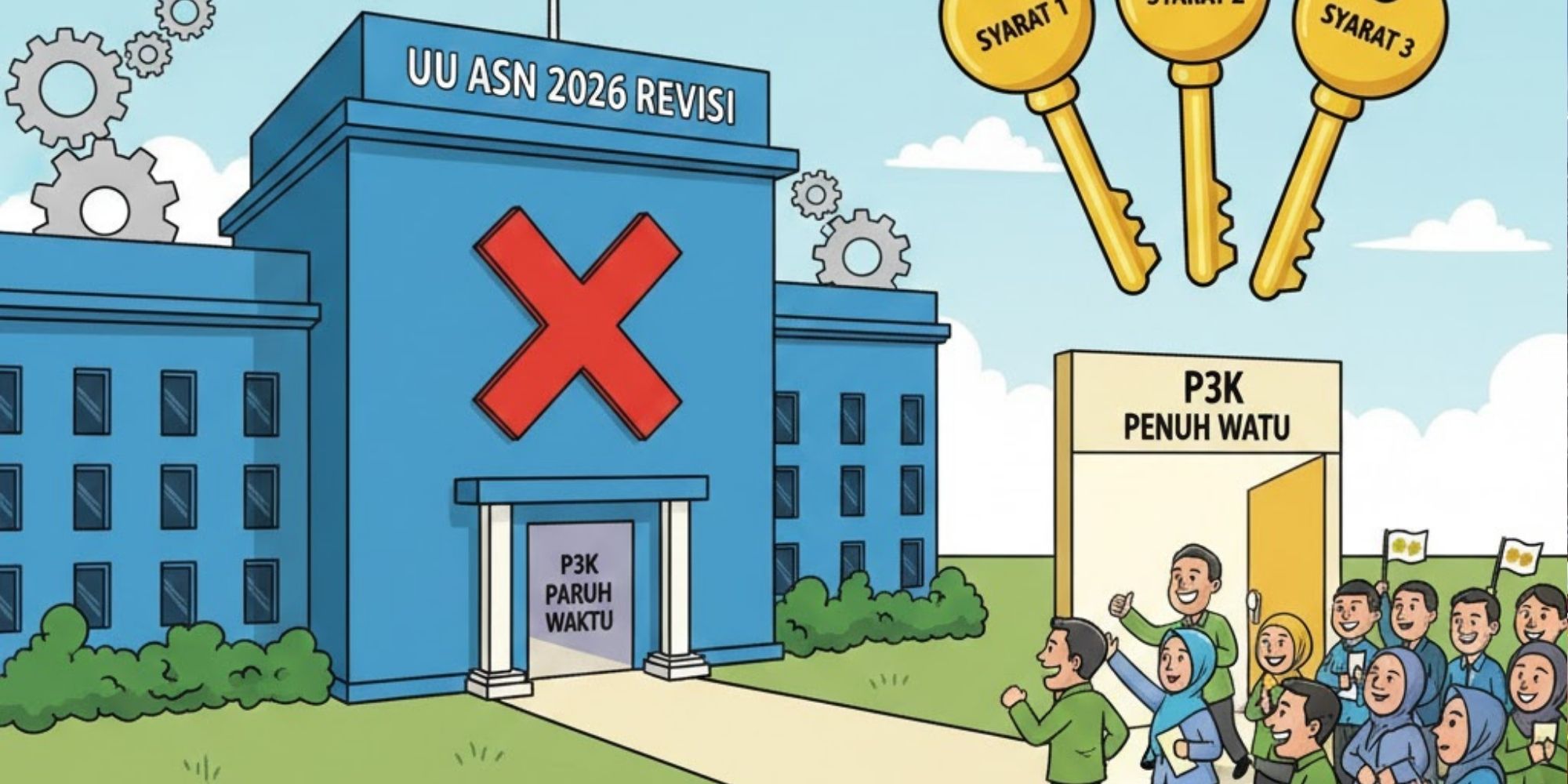 P3K paruh waktu dihapus dalam revisi UU ASN 2026. Pegawai diberi kesempatan beralih ke P3K penuh waktu dengan tiga syarat utama.