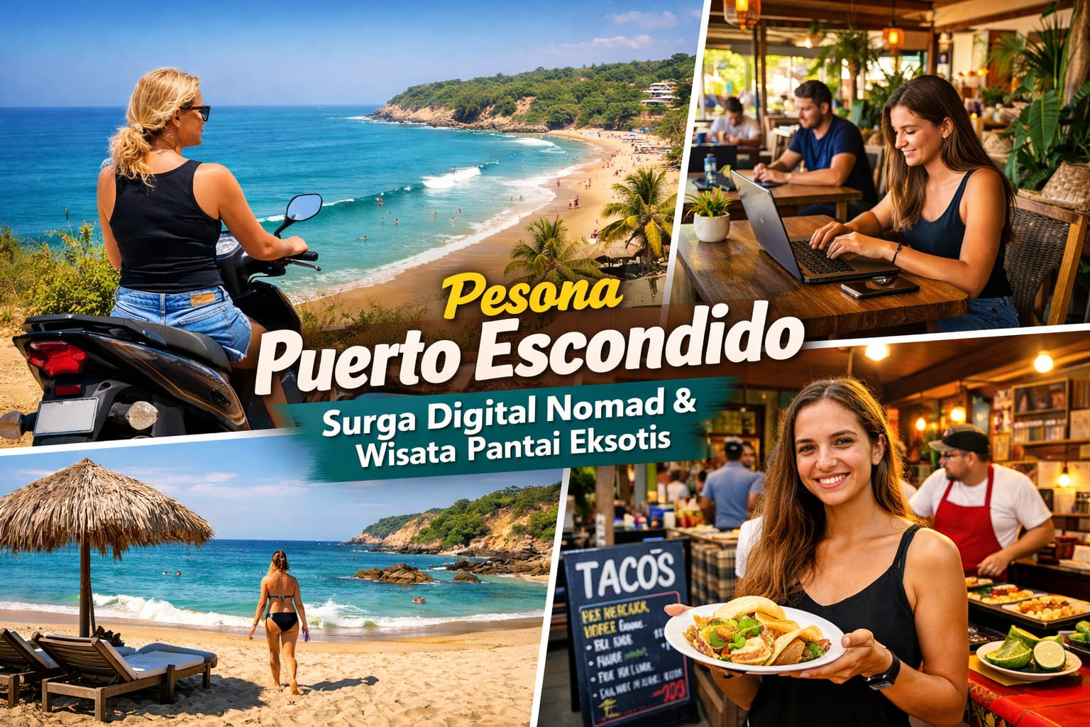 Kesan pertama Puerto Escondido: surga digital nomad dengan pantai eksotis, co-living, dan kafe lokal yang memikat.