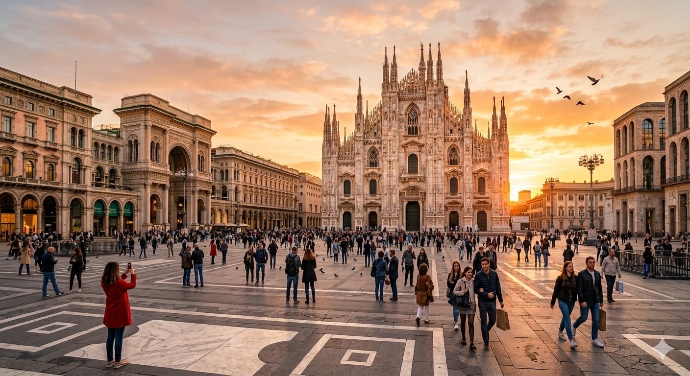 Panduan lengkap wisata Milan Italia: Duomo Cathedral, distrik Navigli, kuliner khas Lombardy, hingga day trip ke Danau Como.