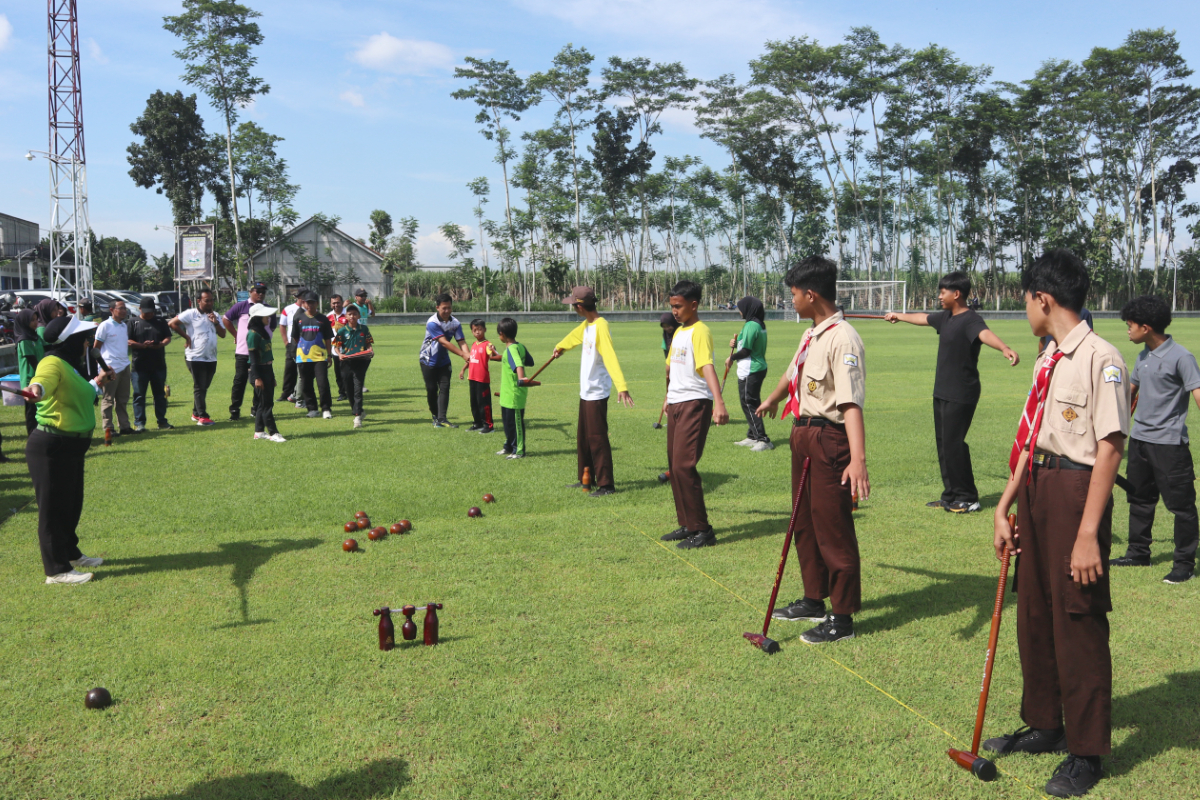 Para peserta calon atlet woodball mendapatkan pengarahan dari Pengprov IWbA Jatim