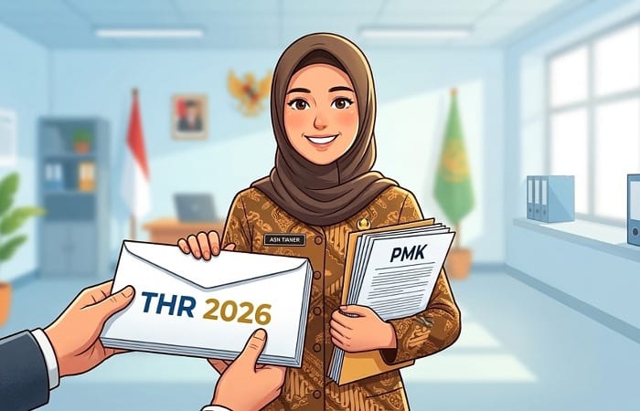 THR ASN 2026 resmi diatur PMK 13/2026. Guru bersertifikasi berpeluang dapat tambahan TPG satu bulan dalam komponen THR tahun ini.
