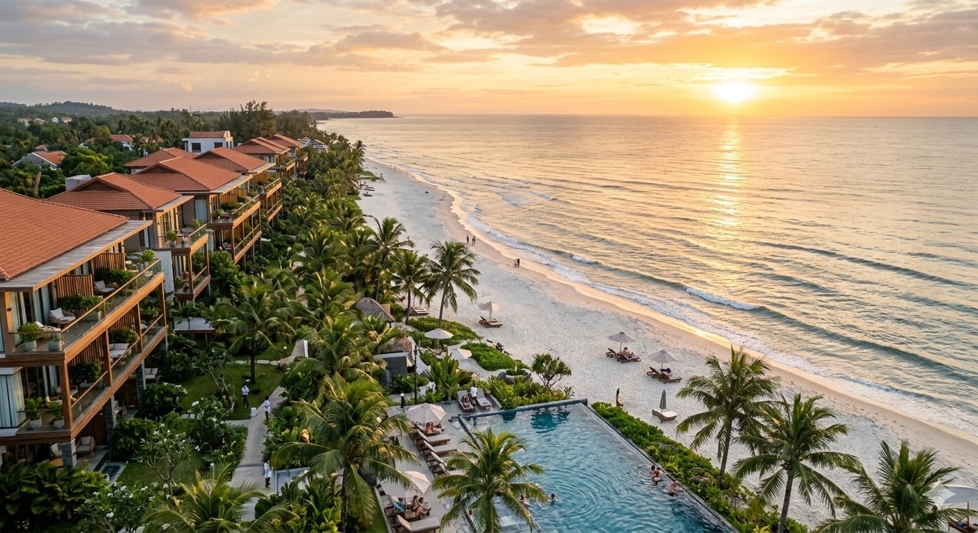 Seaside Boutique Resort Queen Vietnam jadi incaran wisatawan. Hotel mewah 40 kamar di tepi pantai dengan pemandangan laut memukau.