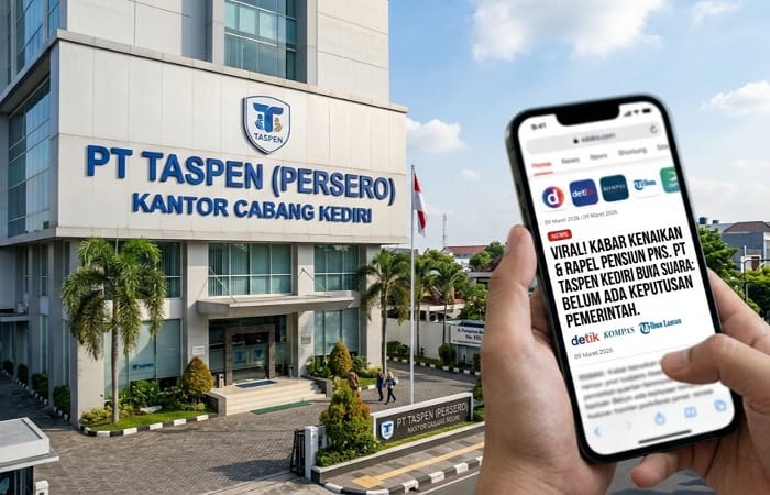 Isu kenaikan dan rapel pensiun PNS viral. PT TASPEN Kediri pastikan belum ada keputusan resmi dari pemerintah.