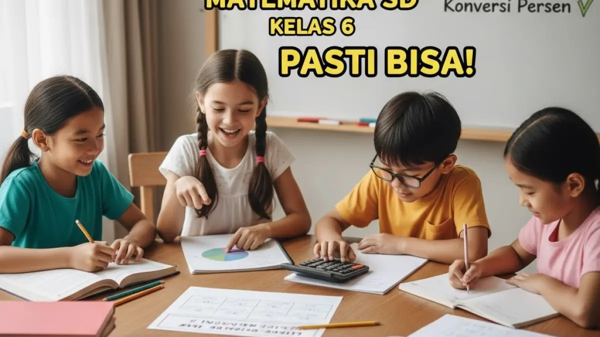 Latihan soal TKA Matematika SD kelas 6 lengkap dengan pembahasan operasi desimal, pecahan, dan persen yang sering muncul di ujian.