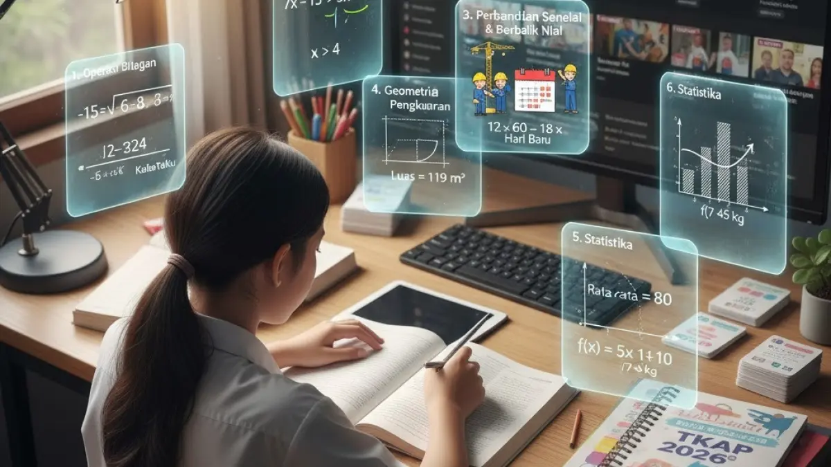 Pembahasan lengkap soal TKA SMP 2026 viral di YouTube. Ini 6 model soal matematika yang wajib dikuasai siswa sebelum ujian.