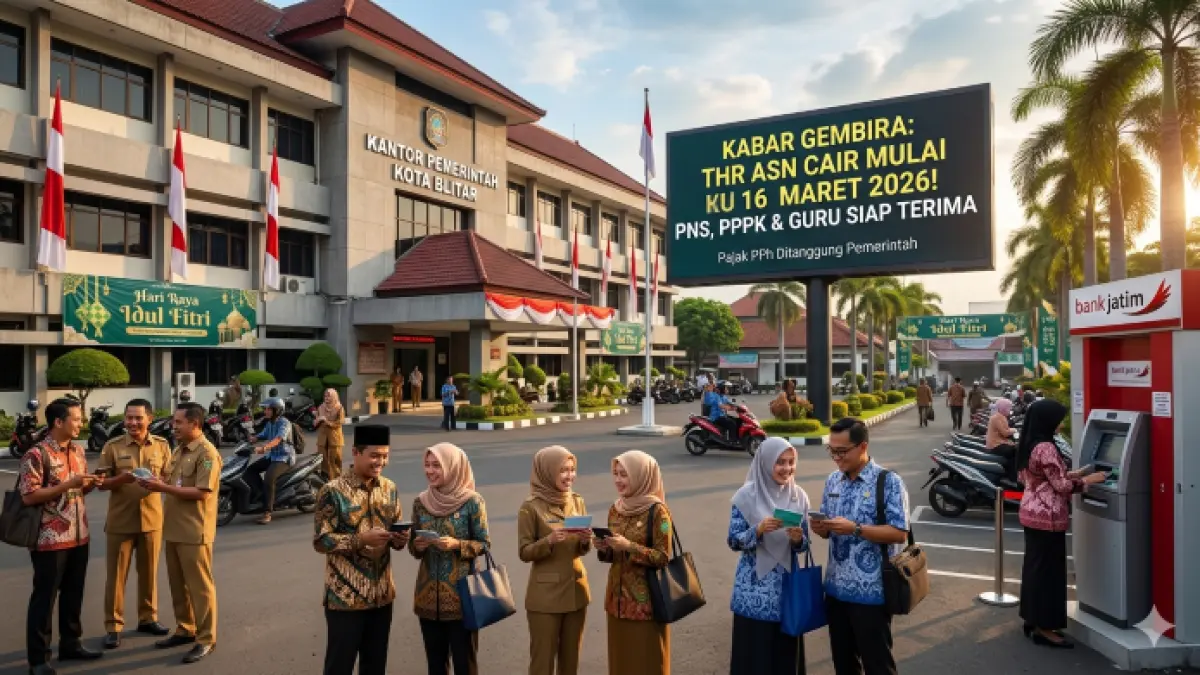 THR ASN cair 16 Maret di sejumlah daerah. (Ilustrasi: Gemini)