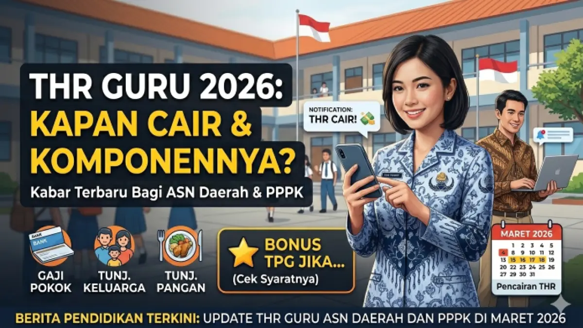 THR Guru 2026 belum cair? Simak jadwal pencairan, komponen THR. (Ilustrasi: Gemini)