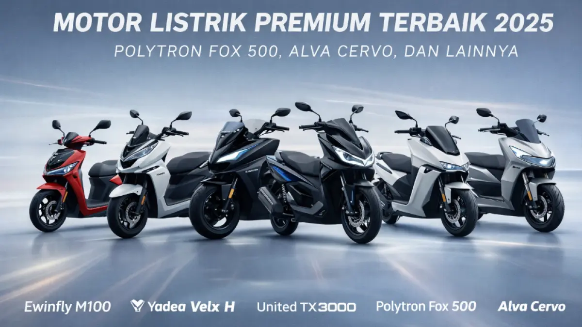 5 motor listrik premium terbaik 2025 dengan performa tinggi dan desain futuristik. Dari Polytron Fox 500 hingga Alva Cervo!
