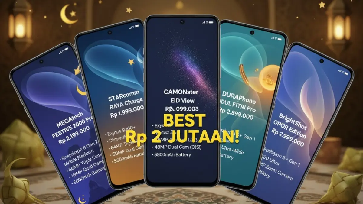 7 HP 2 jutaan terbaik Lebaran 2026 dengan spek gahar, kamera jernih, dan baterai awet. Ini rekomendasi paling worth it!