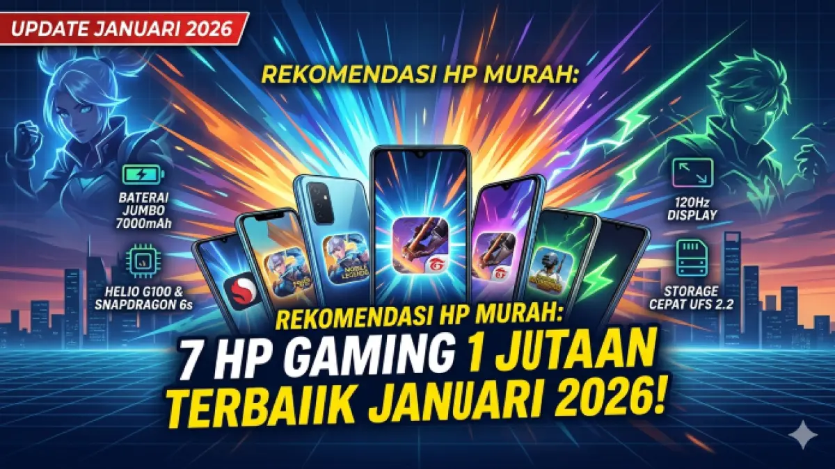 7 HP gaming 1 jutaan terbaik Januari 2026, performa lancar untuk Mobile Legends hingga PUBG tanpa bikin kantong jebol! (Ilustrasi: Gemini)