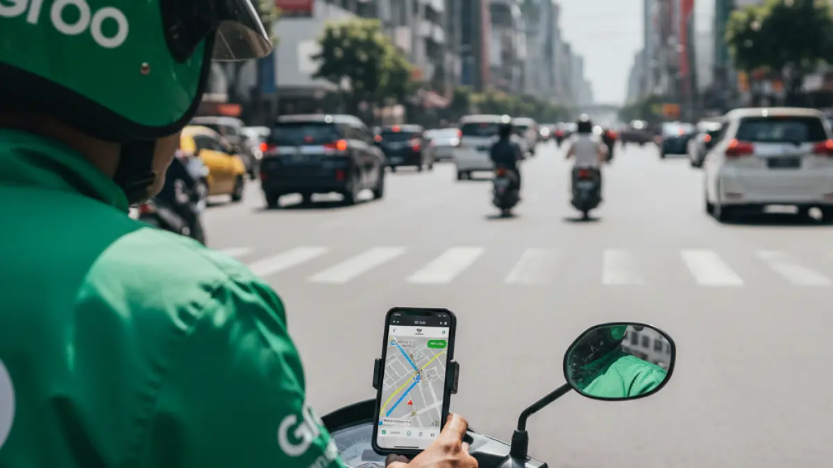 Driver ojol mengandalkan HP dengan baterai besar dan layar terang untuk mendukung aktivitas harian di jalan, terutama saat orderan sedang padat.