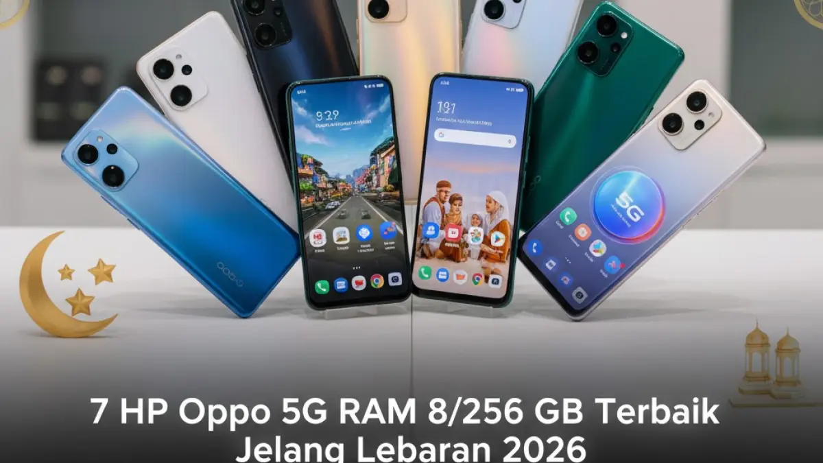 7 HP Oppo 5G RAM 8/256 GB terbaik jelang Lebaran 2026, harga mulai Rp2 jutaan dengan spesifikasi gahar dan baterai besar.

