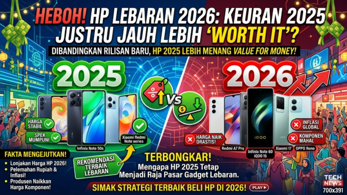 Rekomendasi HP Lebaran 2026: harga naik drastis, HP 2025 justru lebih worth it. (Ilustrasi: Gemini)