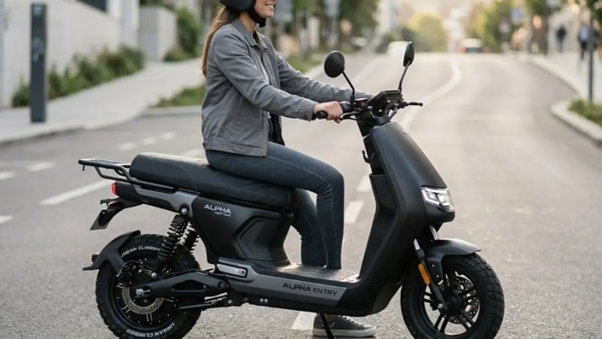 Review Alpha Entry Next Generation: motor listrik nyaman, kuat di tanjakan, suspensi empuk, dan jarak tempuh hingga 140 km.