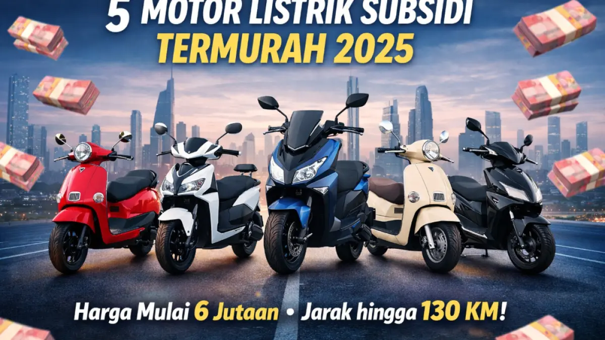 Motor listrik subsidi termurah 2025 mulai Rp6 jutaan setelah diskon Rp7 juta. Simak daftar dan spesifikasi lengkapnya di sini.