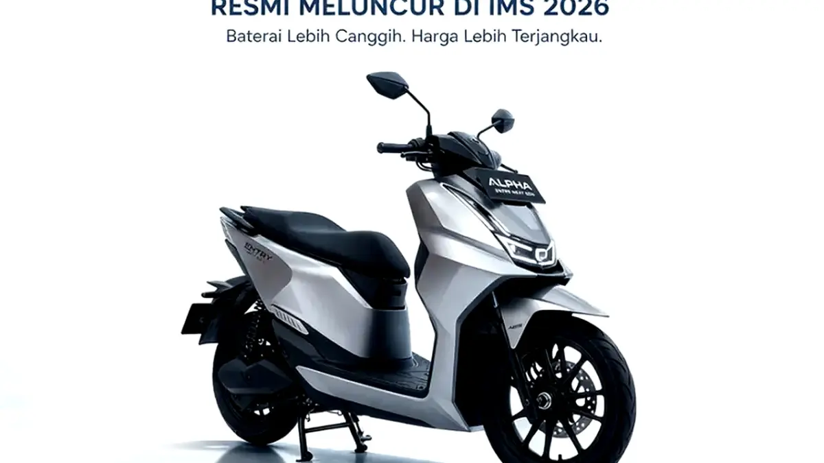 Alpha Entry motor listrik Rp13 jutaan hadir dengan desain premium, fitur lengkap, dan jarak tempuh hingga 140 km.