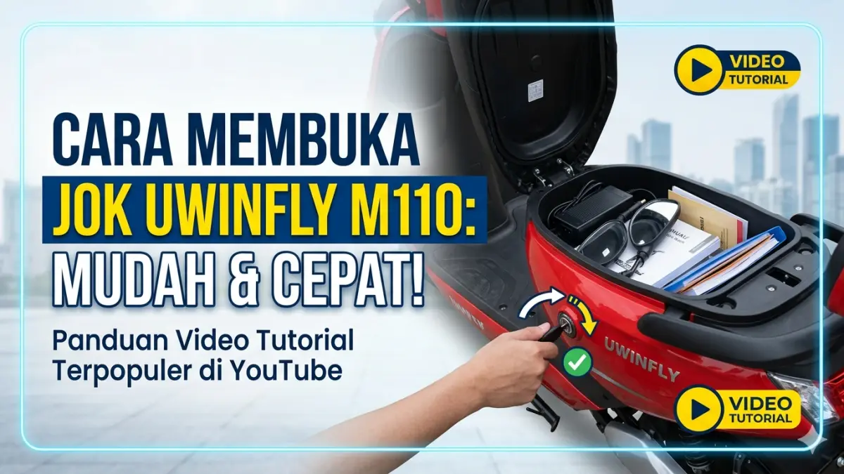 Cara membuka jok Uwinfly M110 ternyata mudah. Simak tutorial lengkap dan isi bagasi motor listrik ini di sini! (Ilustrasi: Gemini)
