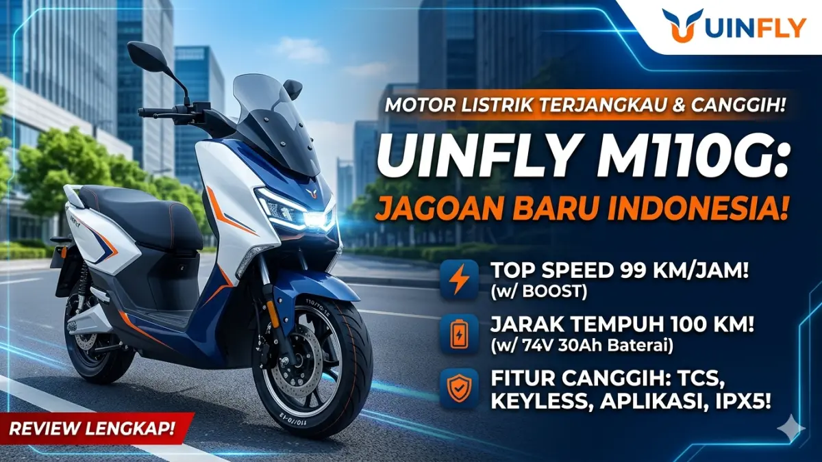 Motor listrik UINFly M110G hadir dengan harga jutaan, top speed 99 km/jam, dan fitur canggih. (Ilustrasi: Gemini)