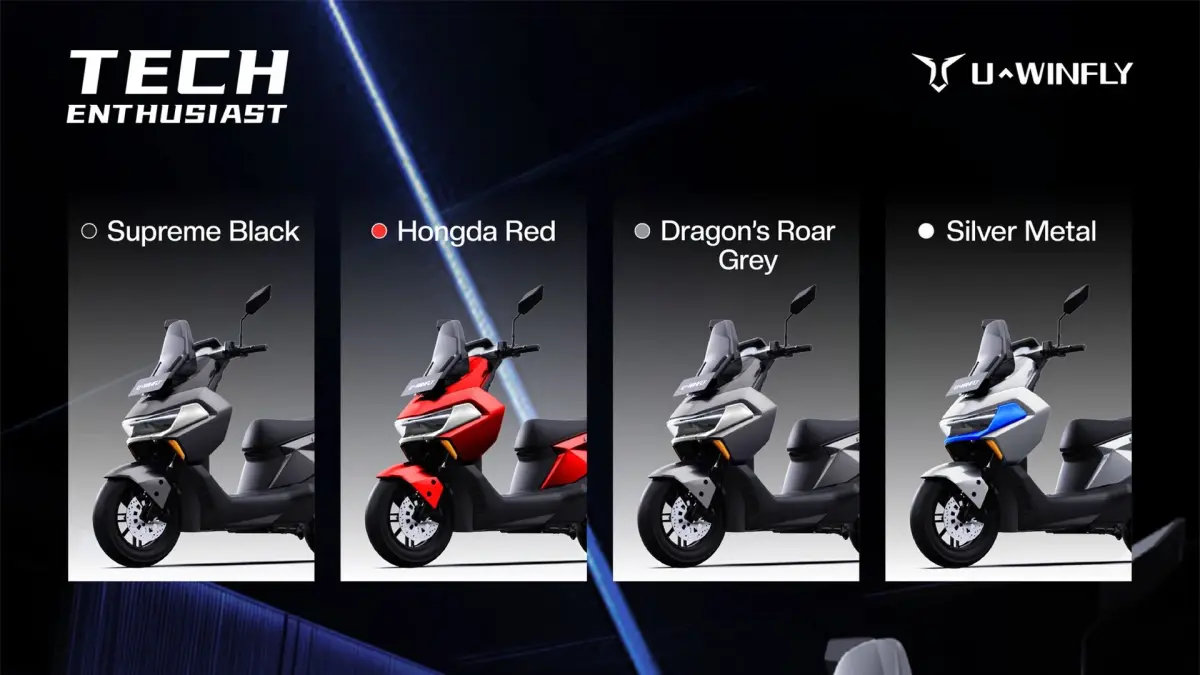 UINFly M110G motor listrik 3000 watt, top speed 99 km/jam, jarak 100 km, fitur keyless dan TCS canggih. (Sumber: Uwinfly)