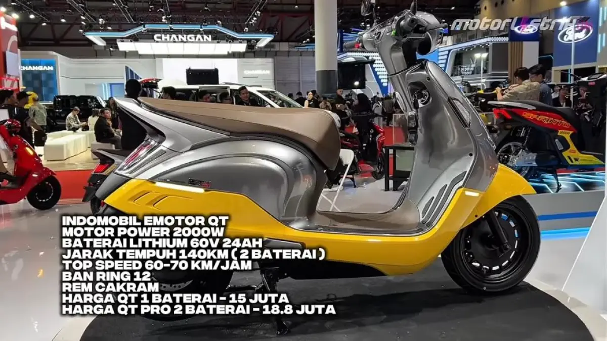 Indomobil Emotor Cutie meluncur dengan jarak 140 km, fitur NFC, dan harga mulai Rp15 jutaan. Motor listrik imut tapi bertenaga.