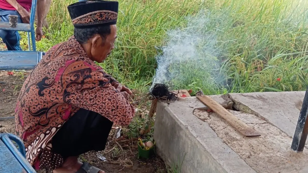 Ritual Methik Pari, tradisi turun-temurun jelang panen padi yang masih terjaga di Desa Balerejo, Kecamatan Kauman, Tulungagung.