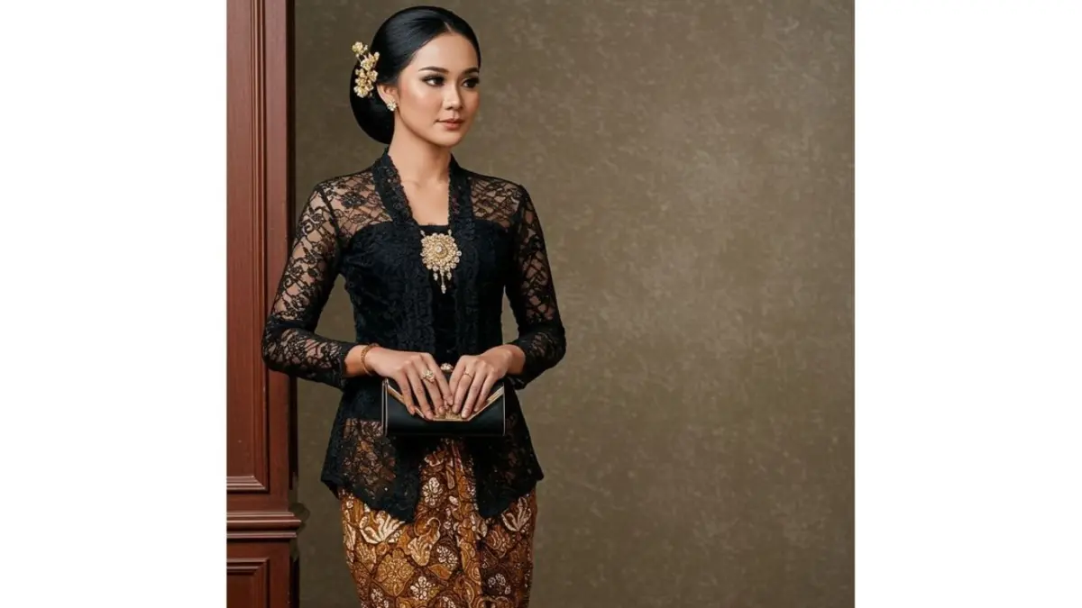 Kebaya warna hitam cocok untuk wanita bertubuh berisi agar tampak langsing dan elegan.(pinterest.com/joehartonoatmodihardjo)