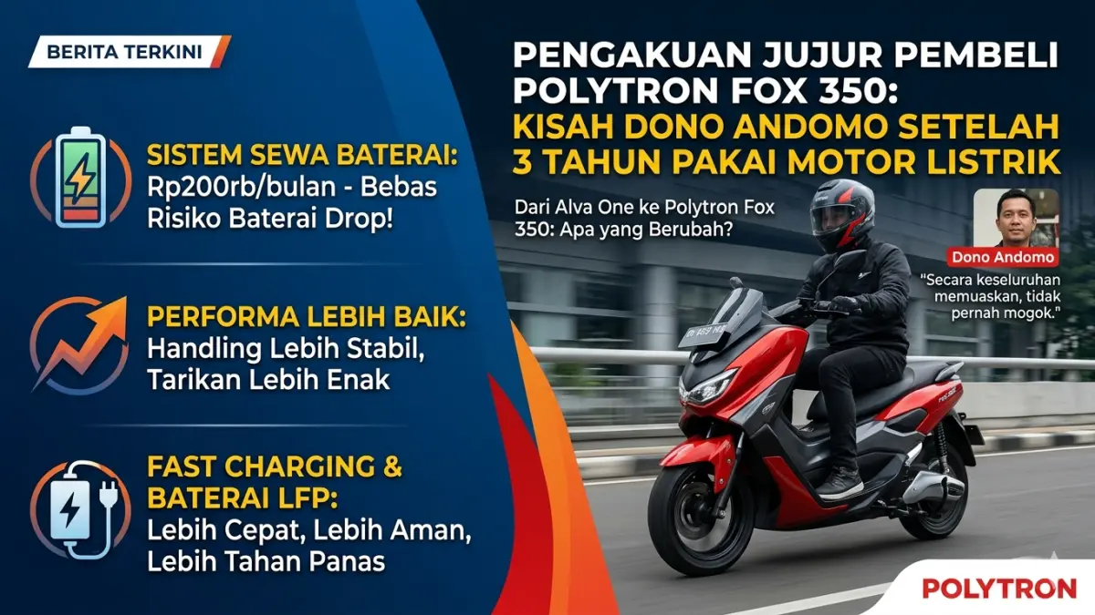 Pengakuan jujur pembeli Polytron Fox 350 setelah 3 tahun pakai motor listrik, ungkap kelebihan, biaya, dan performanya! (Ilustrasi: Gemini)