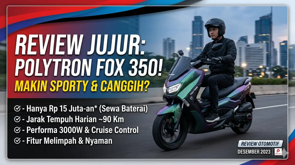 Review Polytron Fox 350: motor listrik Rp15 jutaan dengan fitur canggih dan desain sporty, tapi punya kekurangan penting. (Ilustrasi: Gemini)