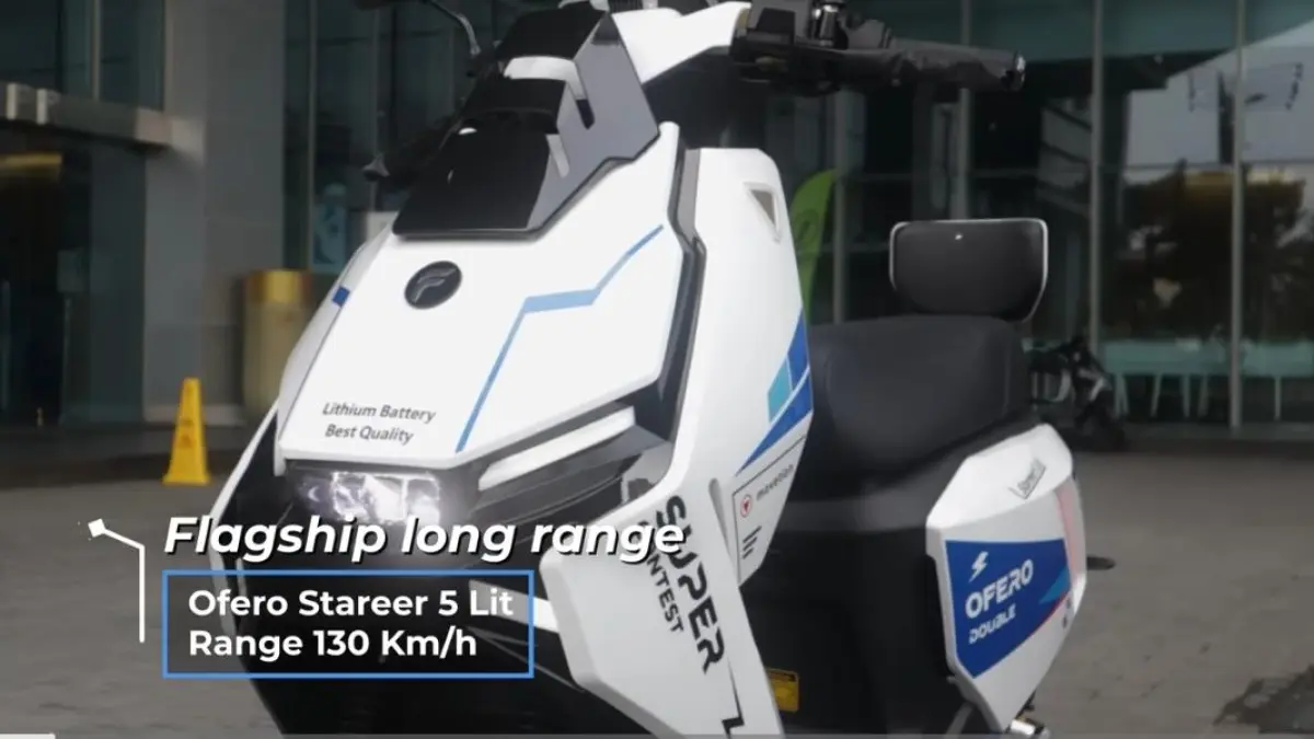 Sepeda motor listrik Overo Star 5 Lit hadir dengan baterai 60V, jarak tempuh 130 km, dan fitur TCS. Ini spesifikasi lengkapnya!