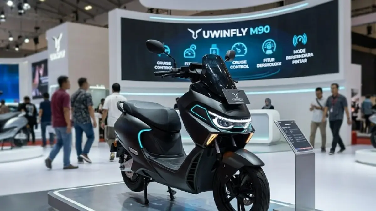 Review Uwinfly M110G ungkap mode bus tersembunyi, kecepatan 99 km/jam, dan fitur keyless Bluetooth canggih. Ilustrasi Gemini AI
