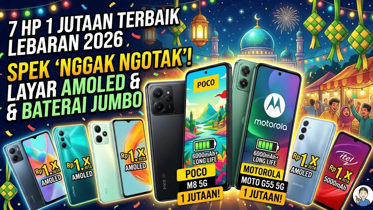 7 HP 1 Jutaan Terbaik Lebaran 2026, Spek ‘Nggak Ngotak’ dengan Layar AMOLED dan Baterai Jumbo, Poco hingga Motorola Bersaing Ketat