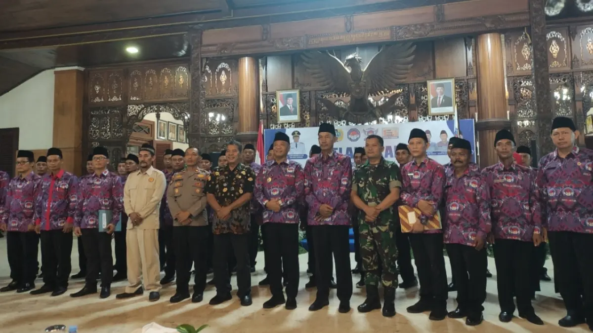 Bupati Tulungagung Gatut Sunu Wibowo ketika menghadiri pelantikan pengurus kecamatan PPDI se-Kabupaten Tulungagung 